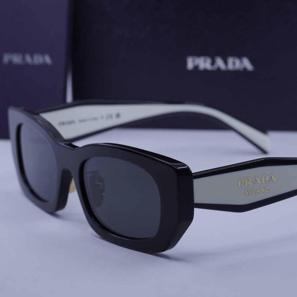 Prada PRB05SF 09Q08Z Rectangle Sunglasses – Black - Picture 3 of 10